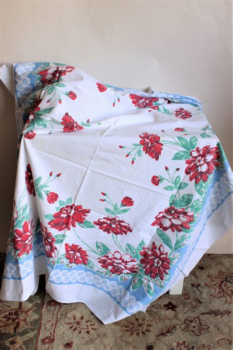 retro round tablecloth|retro tablecloths 1940 1950.